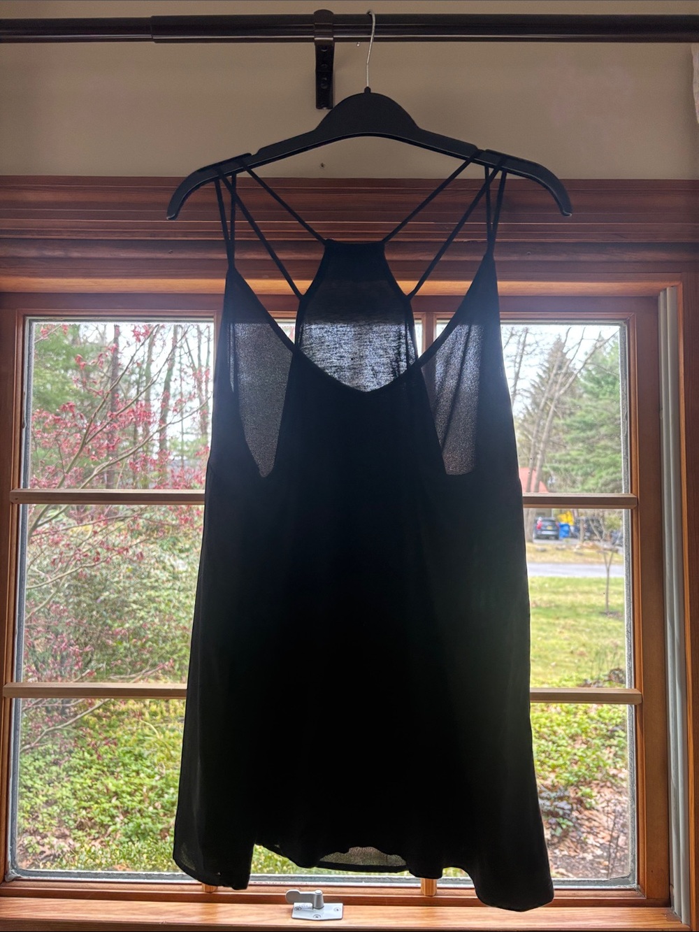 Black Strappy Chiffon Tank Top